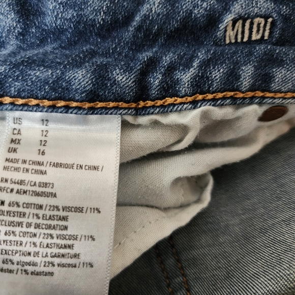 American Eagle AEO Midi Shorts Distressed Destroyed Destructed Sz 12 Stretch - Picture 5 of 6